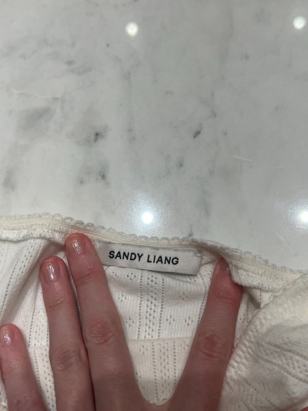 Sandy Liang White Shorty Miniskirt in Oat Milk Size XS - Picture 3 of 5